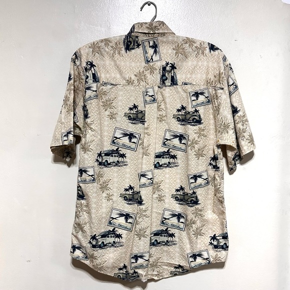 Puritan Men’s Vintage Palm Tree Vintage Car Button Down Short Sleeves Shirt M - Picture 2 of 10